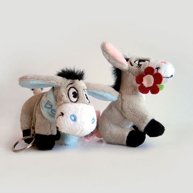 Fleece donkeys Lily and Bellis