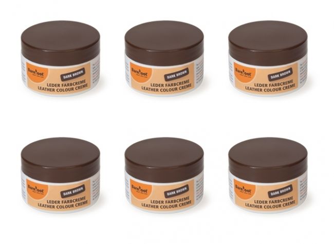Leder Farbcreme, 6x 100 ml braun