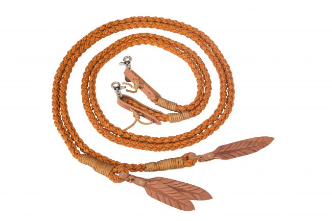 Amber Reins, open, with removable snap hooks